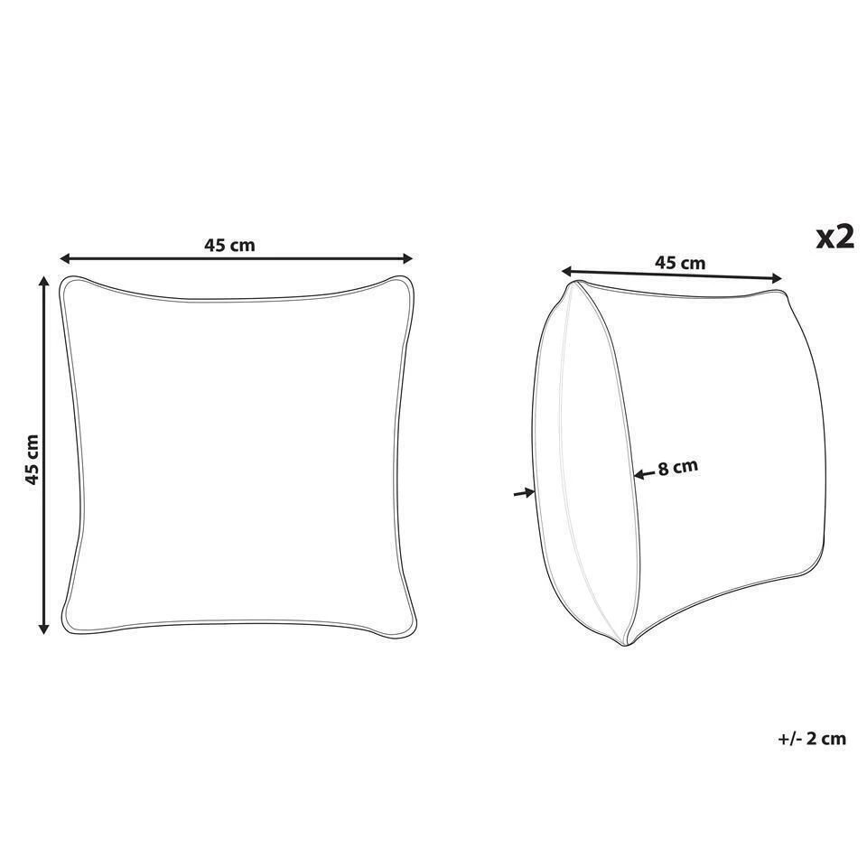 Beliani Sierkussen AEONIUM - Oranje Fluweel 5 Beliani Sierkussen AEONIUM - Oranje Fluweel - Afbeelding 3