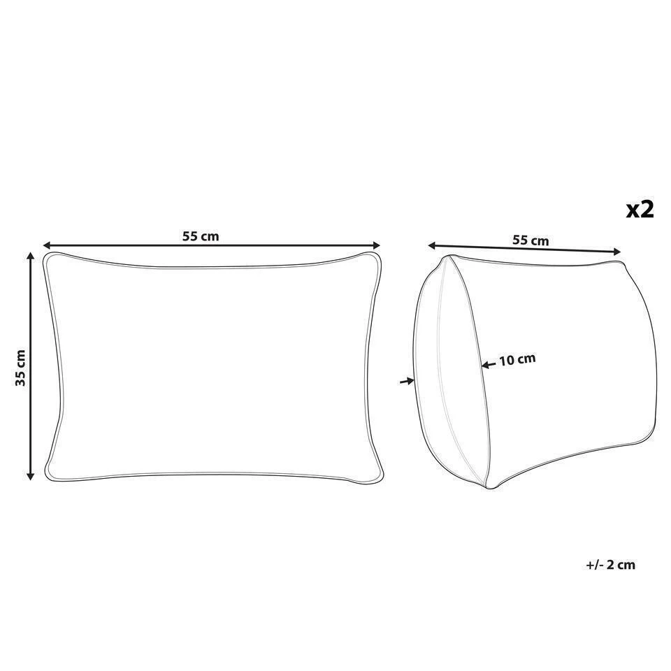 Beliani Sierkussen OCIMUM - Grijs Katoen 5 Beliani Sierkussen OCIMUM - Grijs Katoen - Afbeelding 3