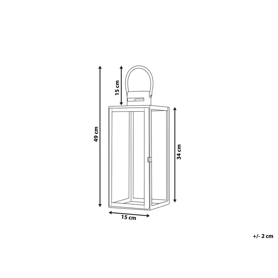 Beliani Windlichtzuilen CYPRUS - Zwart Rvs 5 Beliani Windlichtzuilen CYPRUS - Zwart Rvs - Afbeelding 3