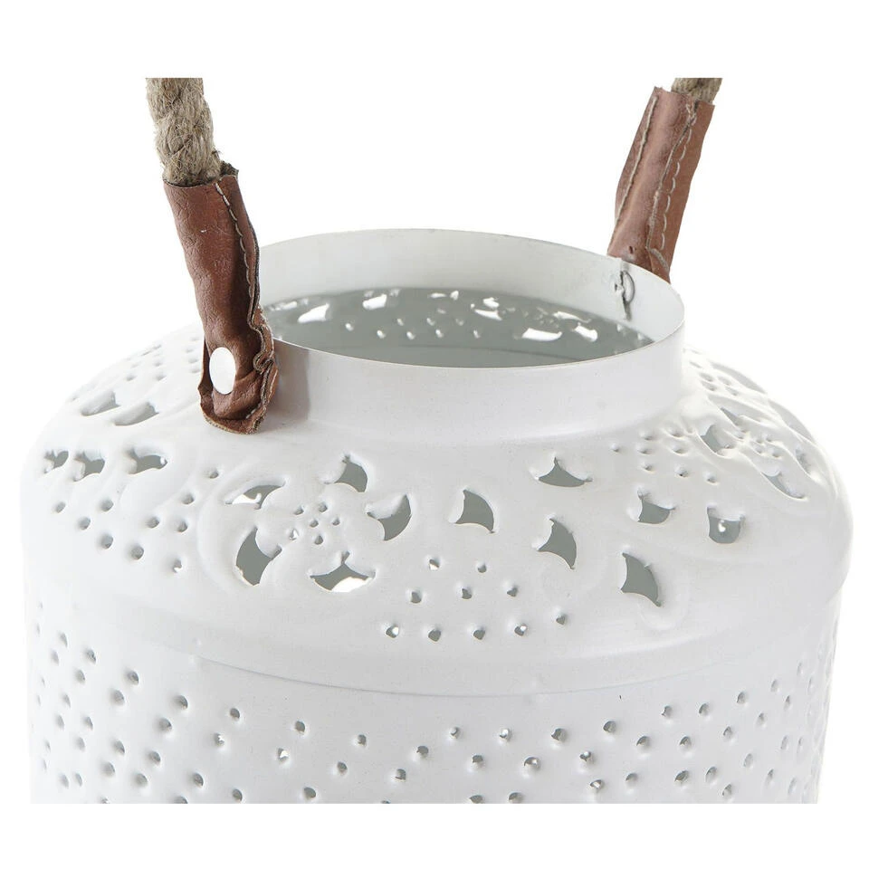 Items Lantaarn - Metaal - Wit - Met Touw - 31 Cm 4 Items Lantaarn - Metaal - Wit - Met Touw - 31 Cm - Afbeelding 2