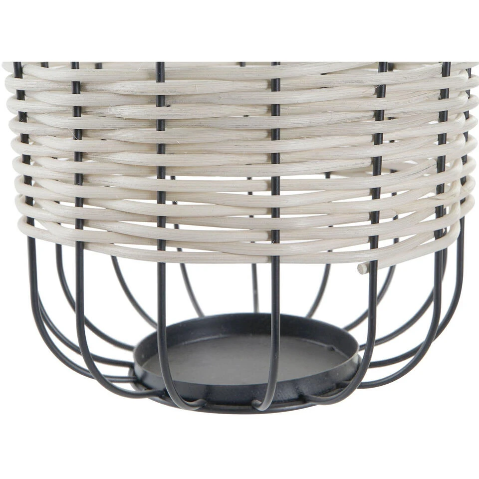 Items Lantaarn - Kaarshouder - Metaal Met Rotan - Zwart - 23 Cm 5 Items Lantaarn - Kaarshouder - Metaal Met Rotan - Zwart - 23 Cm - Afbeelding 3