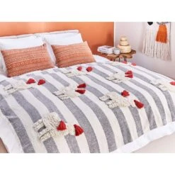 Beliani Plaid NAMTAR - Wit Katoen -Merkloos Winkel c0f1837b8503494eb6cf20a51f2fde01