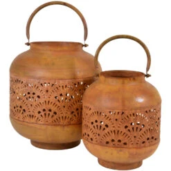 Lesi Living Lantaarn - Metaal - Glas - Roestkleur - Windlicht - 21 Cm -Merkloos Winkel c5fa3a016a994e6297383ad16bc9ce3a