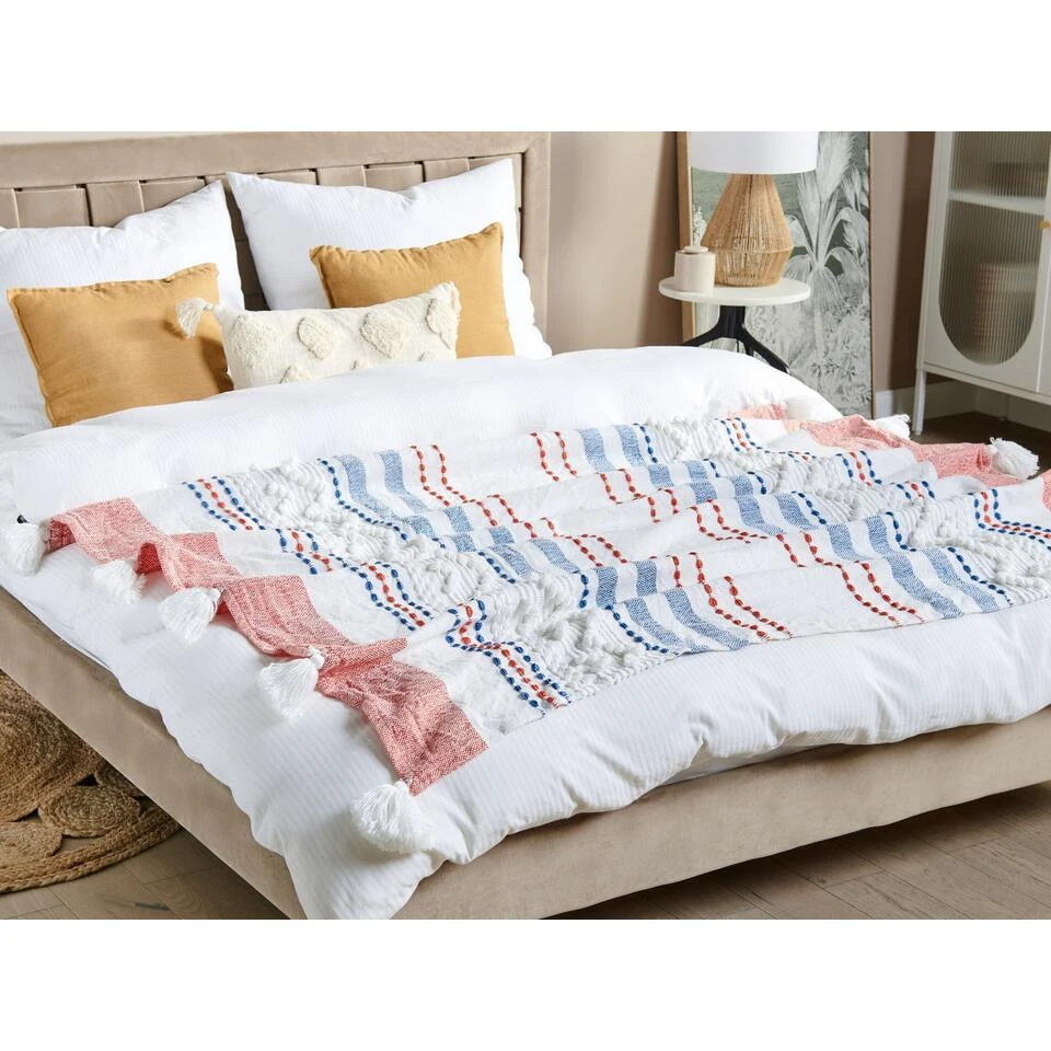 Beliani Plaid CUBUK - Multicolor Polyester 4 Beliani Plaid CUBUK - Multicolor Polyester - Afbeelding 2