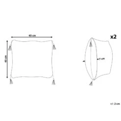 Beliani Sierkussen LIRIOPE - Zwart/Wit Polyester -Merkloos Winkel d4358efc25fe44b68d248ec769ebd27c