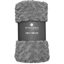 Atmosphera Bank/bed Deken/plaid - Geknoopt Motief - 120 X 160 Cm - Donkergrijs -Merkloos Winkel e320fdd3590549dba0c176fd4e36da04