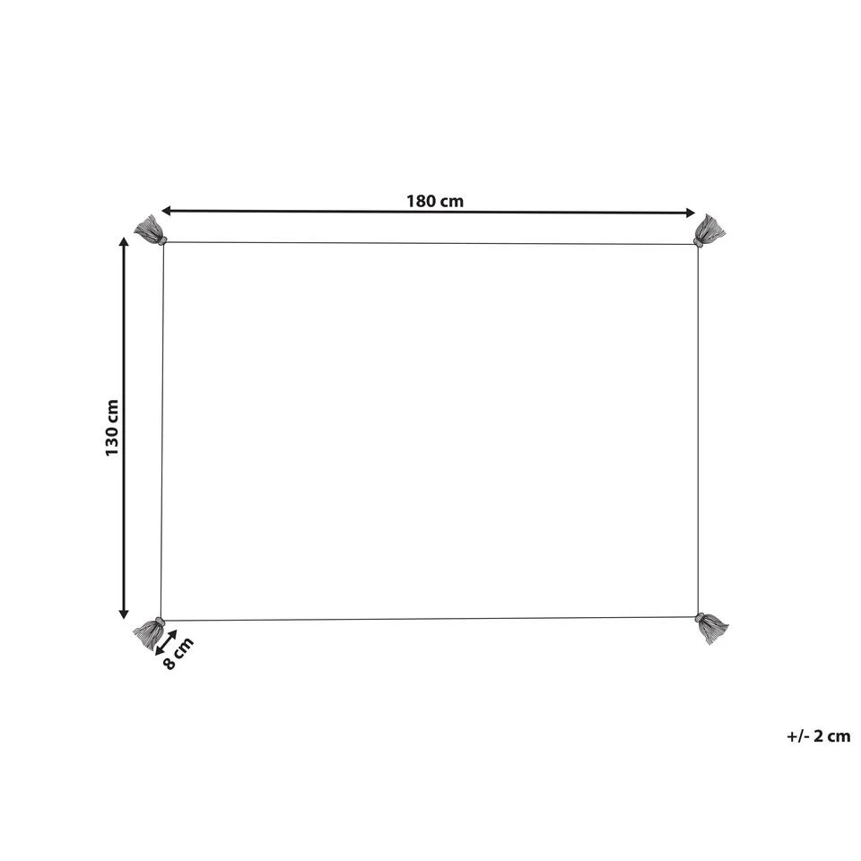Beliani Plaid MORBI - Beige Katoen 5 Beliani Plaid MORBI - Beige Katoen - Afbeelding 3